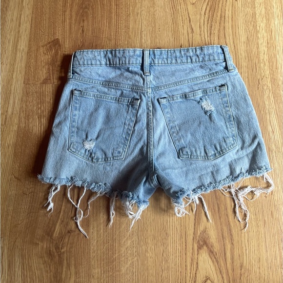 Free Assembly Light Blue Distressed Jean Shorts - Picture 5 of 6
